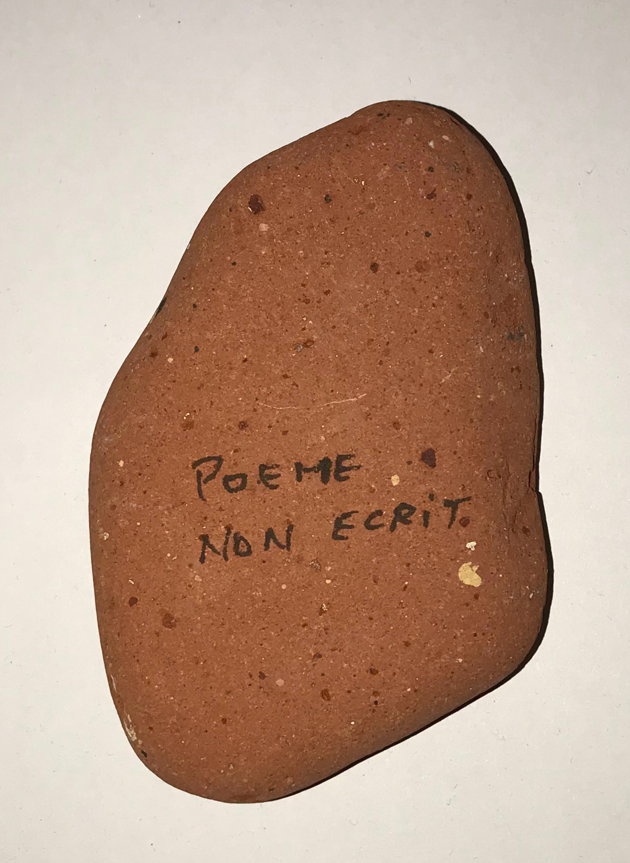 Poème non écrit Inscription sur pierre 10 x 5 cm