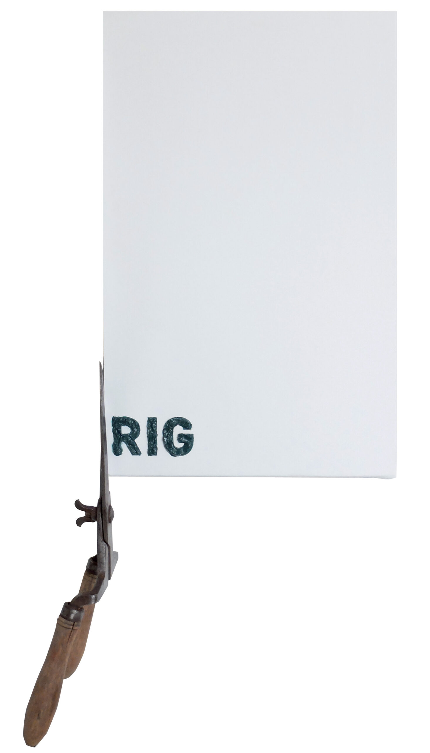 Eriger Technique mixte, toile sur chassis, huile, cisaille 32 x 82 cm