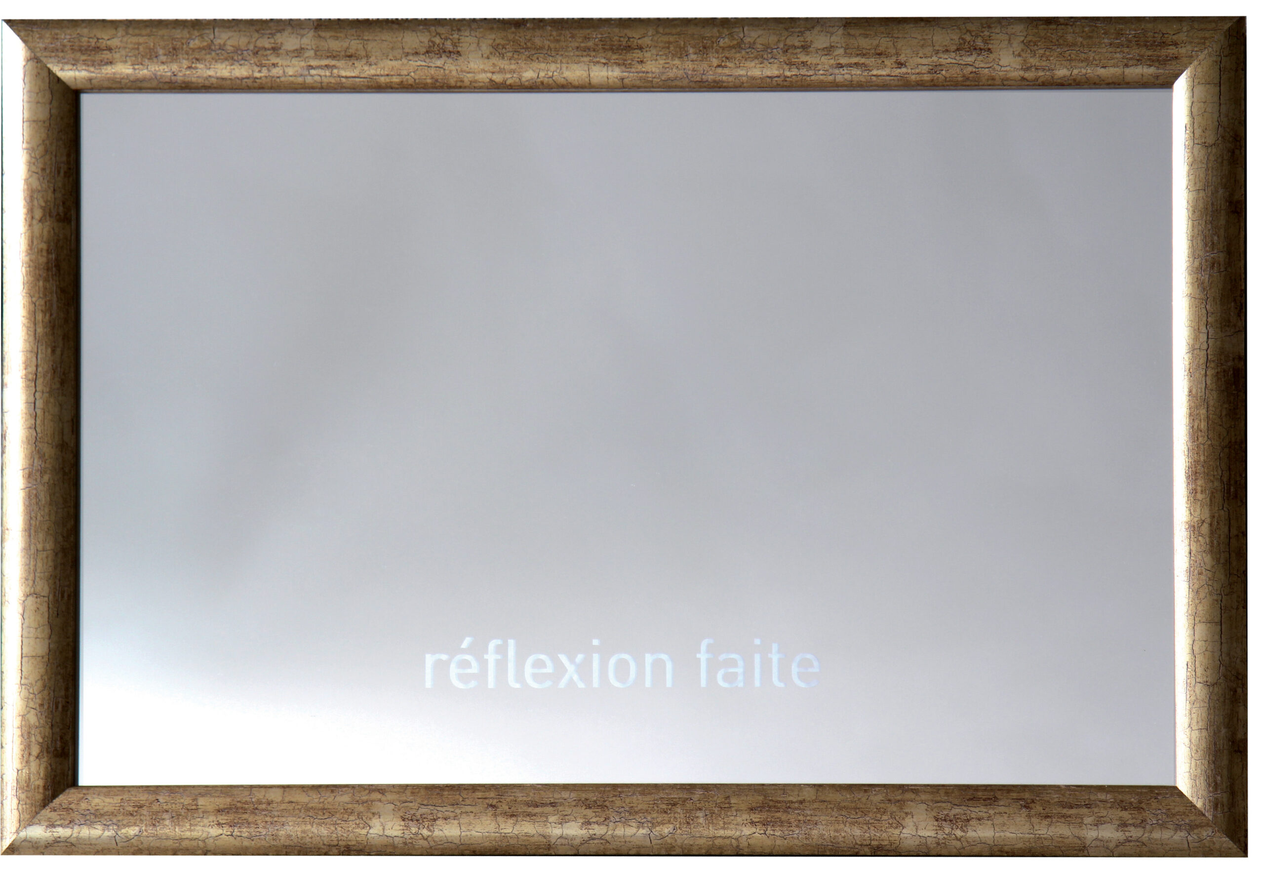 Qu'est-ce que tu deviens ? Sablage sur miroir encadré 55 x 35 cm, édition limitée : 30 exemplaires numérotés et signés
